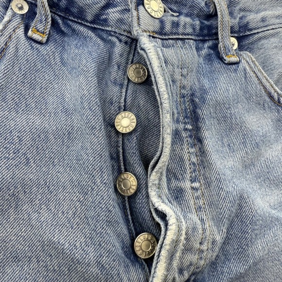 AGOLDE Denim Shorts‎ Size 27 Ripped Distressed Frayed Hem Button Fly Blue - Picture 4 of 4